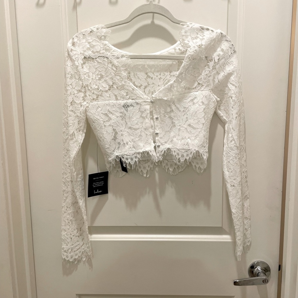 Lulu's White Lace Top - Picture 2 of 3
